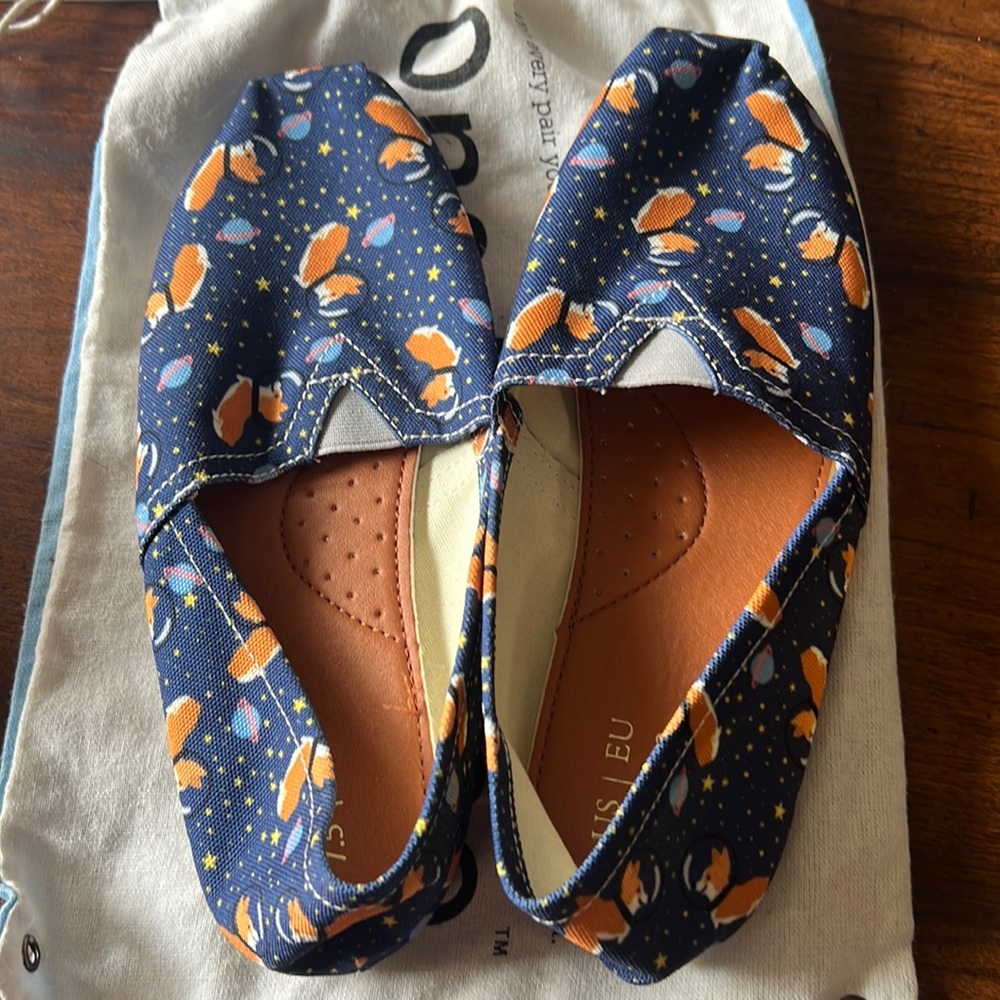 Astronaut Corgi slip on shoes